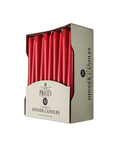 Prices - Tapered Dinner Candles – Pack of 50 – Red